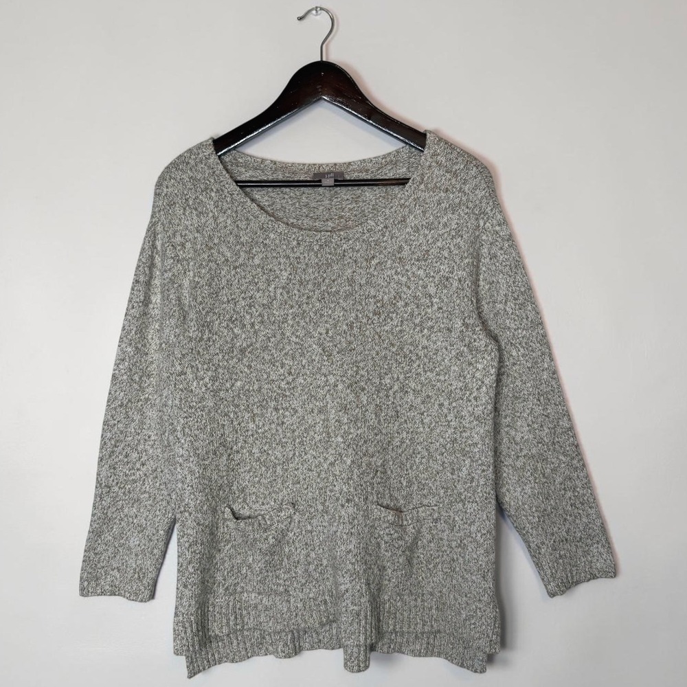 J. Jill Sweater Marled Textured Knit Beige‎ Pullover Tunic size Medium